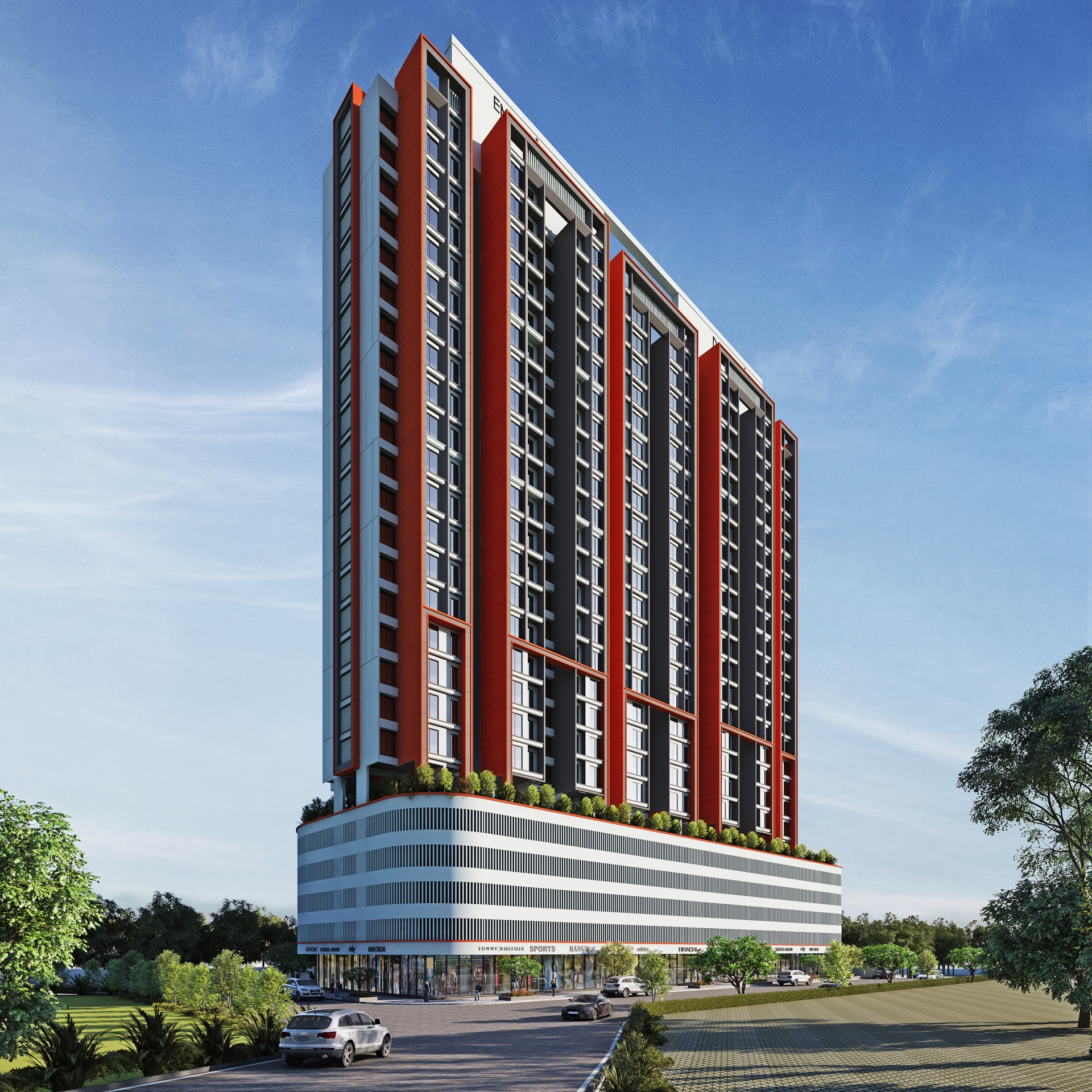 Serene Valley G+24 Iconic Luxury Towers Daytime Architectural Perspective in Dombivli East