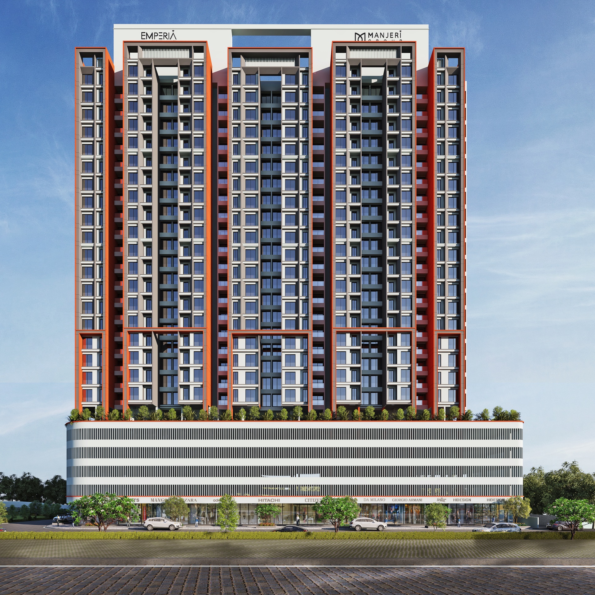 Serene Valley Grand Front Facade with High-Street Retail in Dombivli East