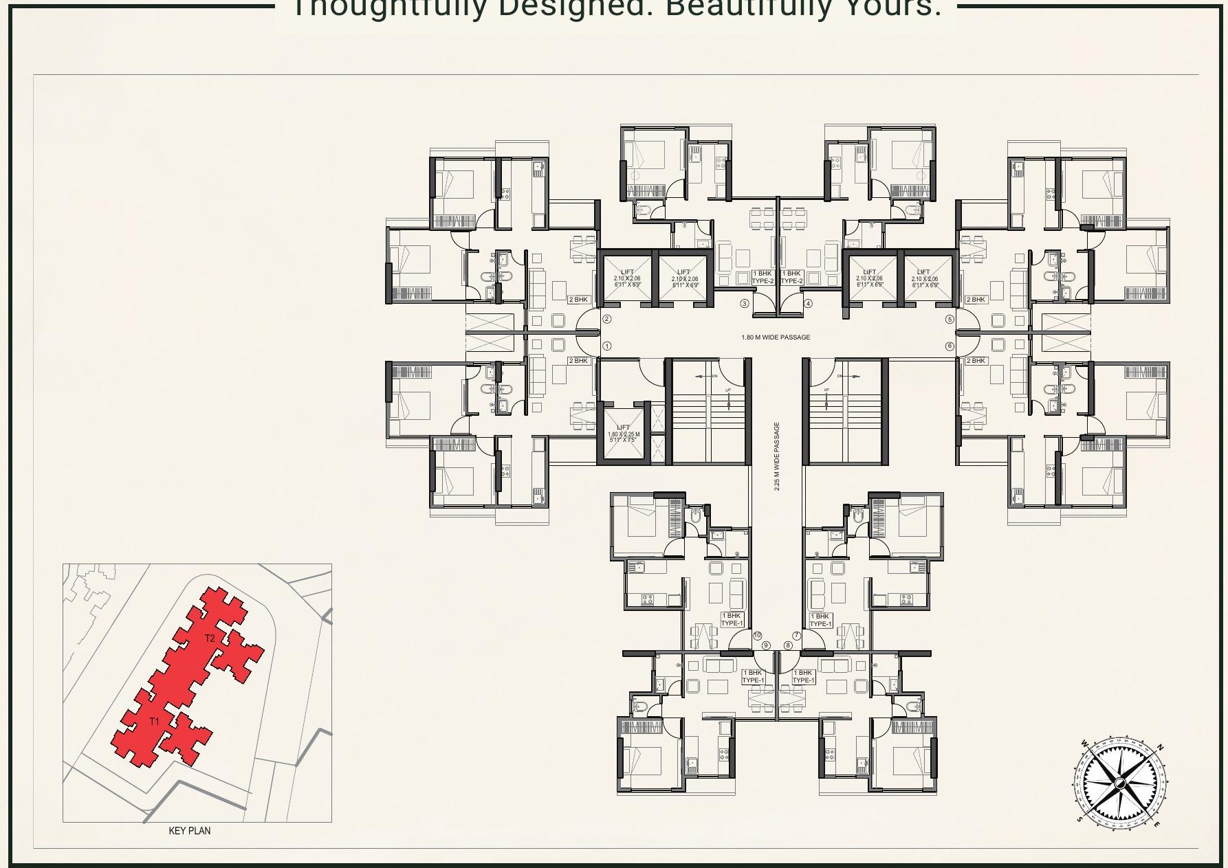Typical Residential Floor Plan Layout 6th to 24th Floor - Serene Valley Dombivli